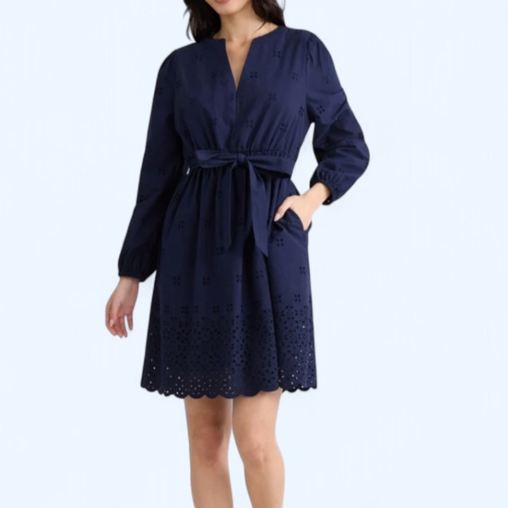 Time and true women’s Embroidery Navy blue Dress